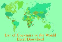 List of Countries in the World Excel Download List of Countries in the World Excel